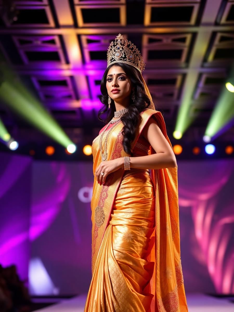 Contestant on the runway